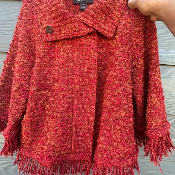 St. John Red Textured Cardigan - Picture 6 of 10